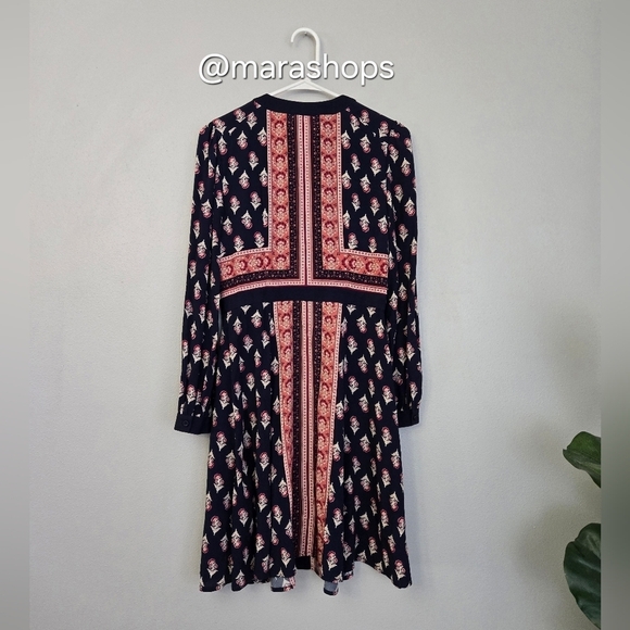 Gal meets Glam Carlene Print Button Front Long Sleeve Dress - Picture 7 of 8